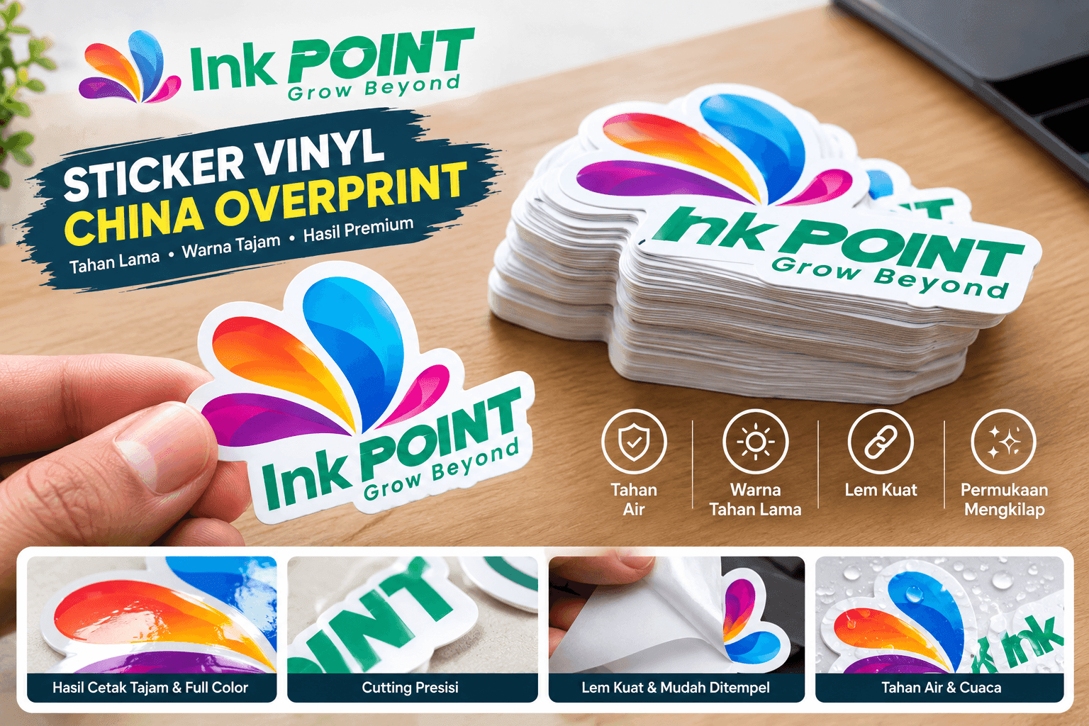 STICKER VINYL CHINA OVERPRINT